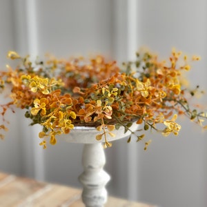 FALL NEW Candle Ring, farmhouse autumn tones of small leaf eucalyptus,boxwood greenery, autumn foliage candle rings,4.5 in/10in, image 4