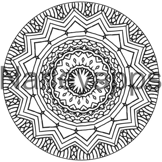 5 Stron Kolorowanki Dla Doroslych Mandala Gotowe Do Druku Etsy