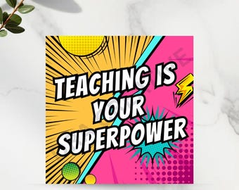 Teacher Appreciation Gift Tag: Superhero Classroom Favor Label (Printable Digital Download