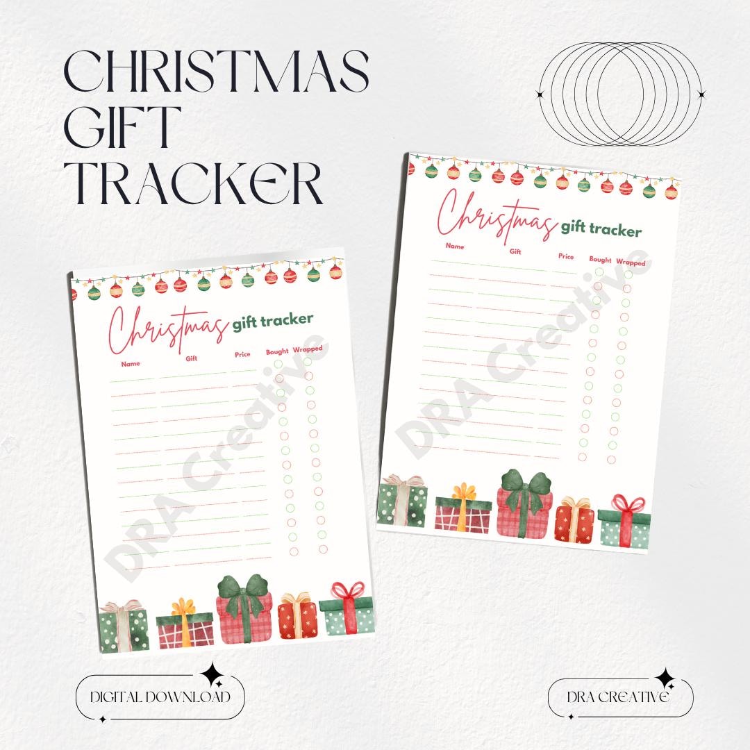 Christmas Gift Tracker Printable: Holiday Shopping Organizer (PDF) - Etsy