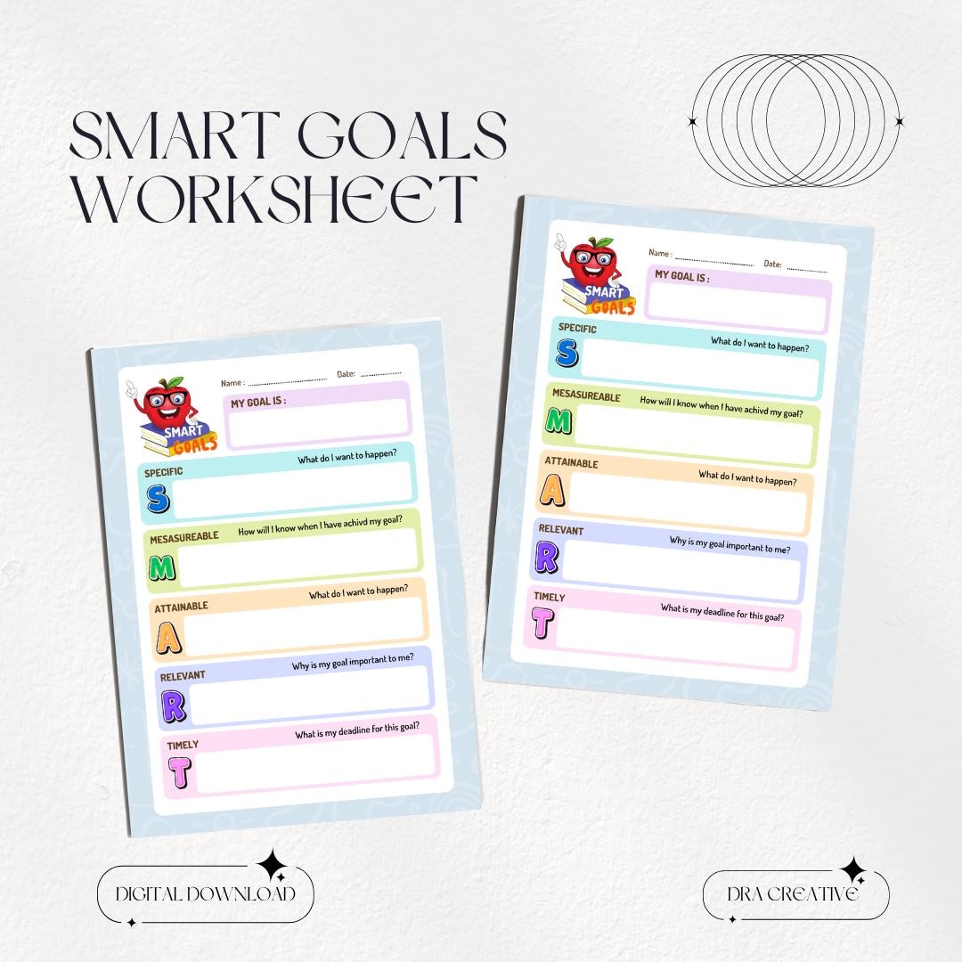 SMART Goals Worksheet for Kids: Printable Goal Setting Activity (PDF ...