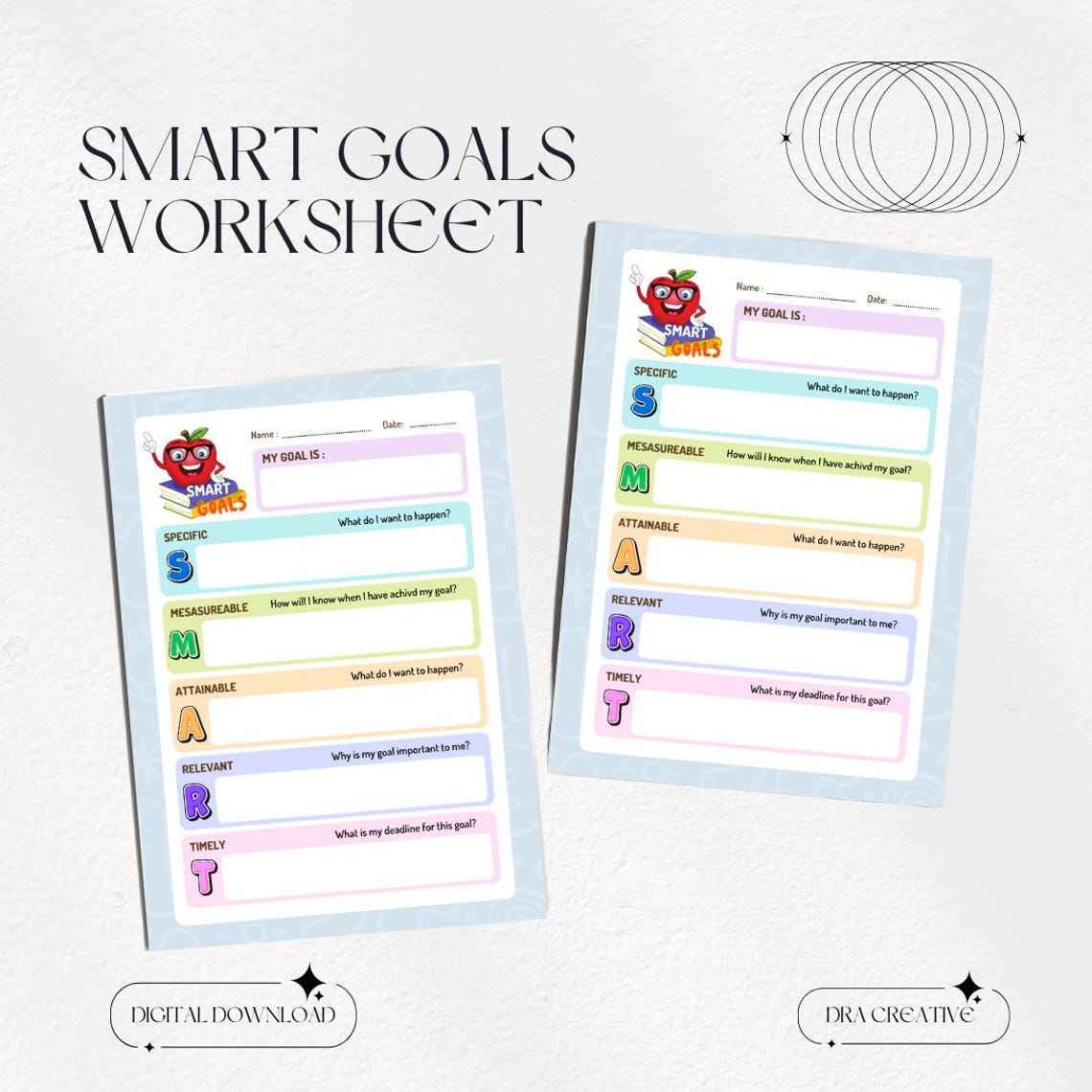 SMART Goals Worksheet for Kids: Printable Goal Setting Activity (PDF ...