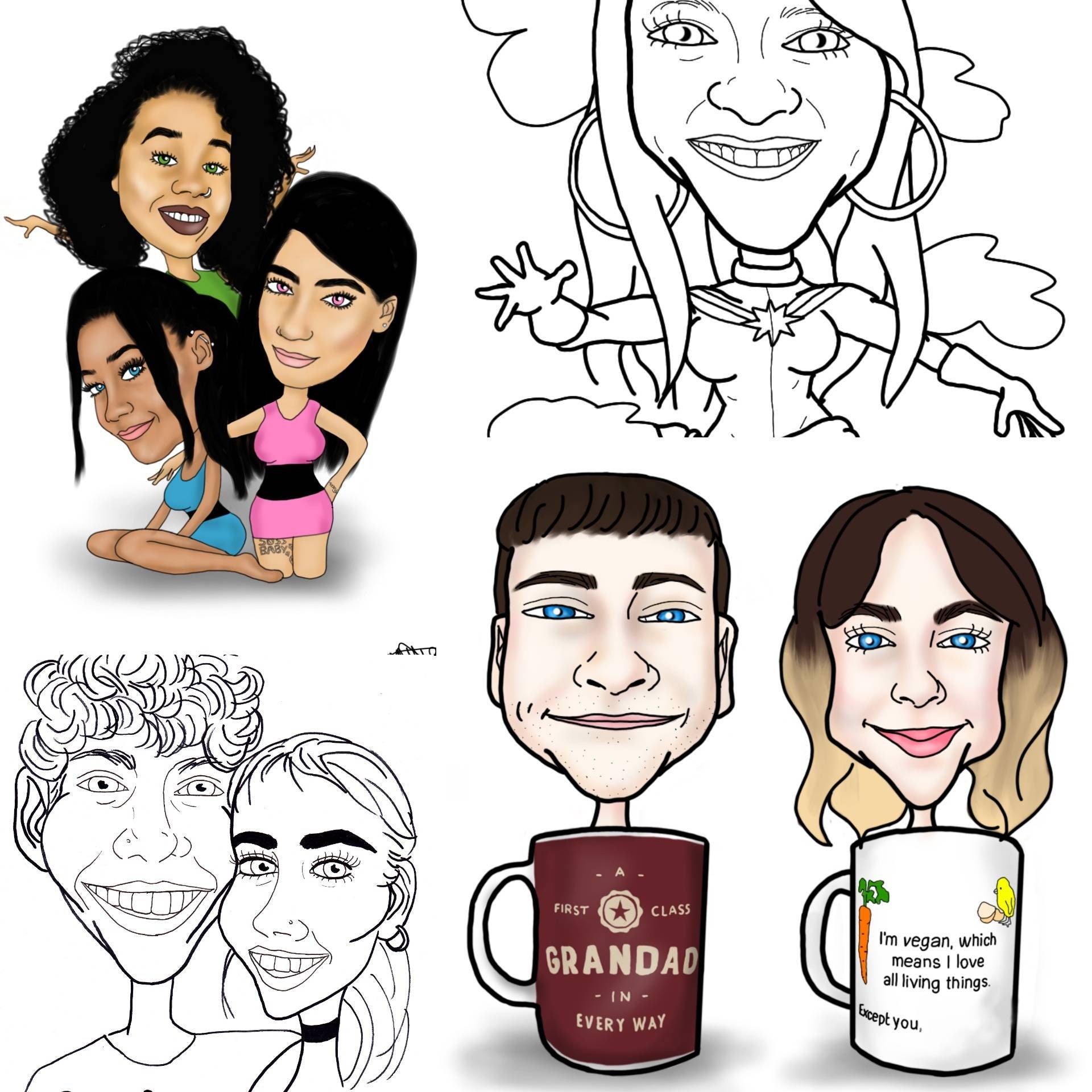 Digital Download Custom Cartoon Caricature Portrait Etsy Digital Download Custom Cartoon Caricature Portrait Etsy