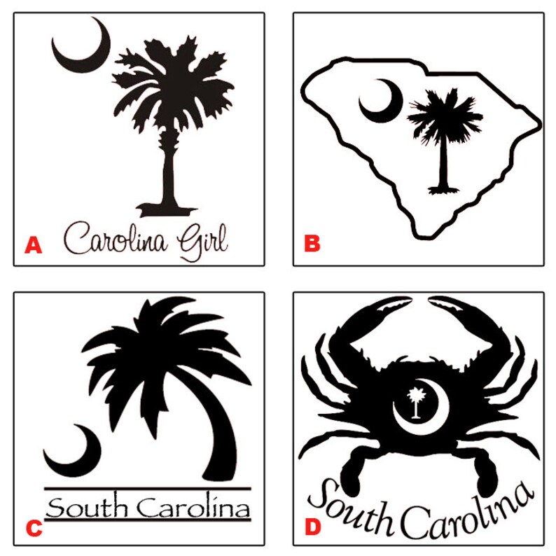 South Carolina Vinyl Decal Glitter Available | Etsy