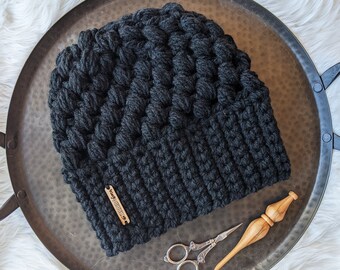 SOLID | Laid Back Beanie • Slightly Slouchy • Handcrafted Crocheted Beanie • Toque • Happy Beanie • Thick and Warm • Ready to Ship