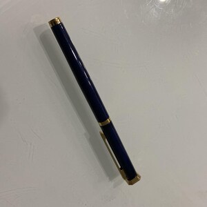 Vintage Fountain Pen Blue With Gold Accent Iridium Point W-Germany Taiwan Made image 2