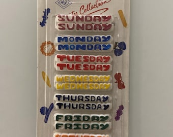 Vintage Barrettes Days Of Week 1980s Same Mold as of the Goody Barrettes