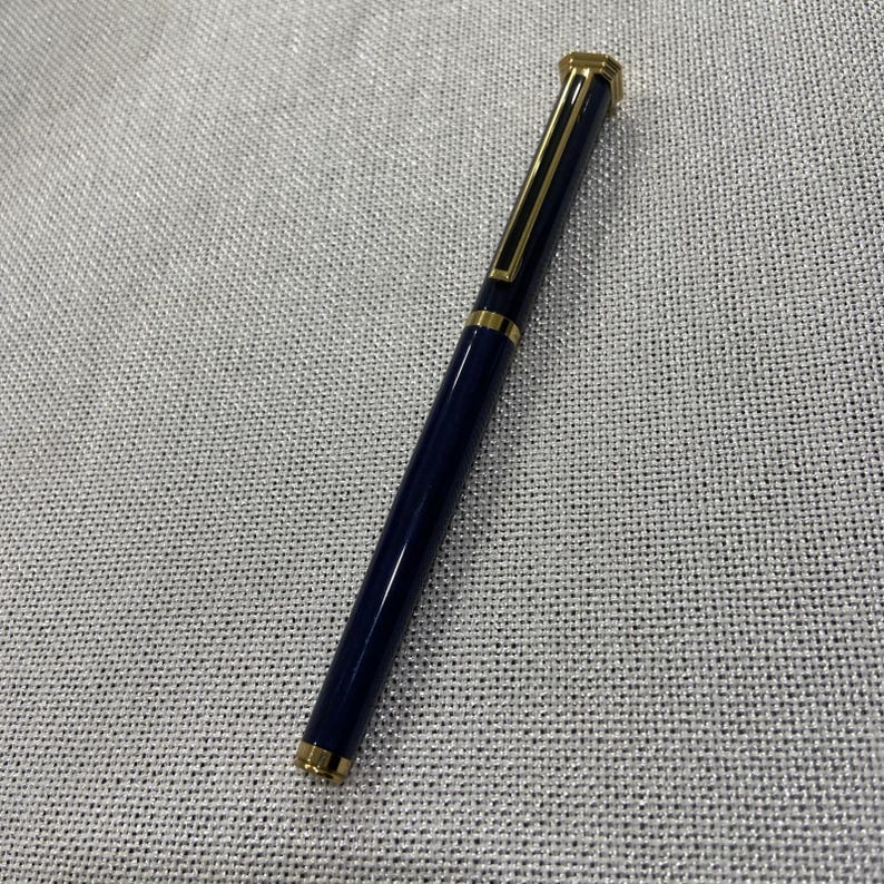 Vintage Fountain Pen Blue With Gold Accent Iridium Point W-Germany Taiwan Made image 3