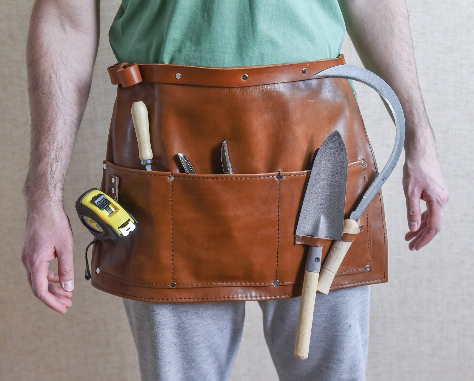 Leather Garden Apron Garden Work Apron Leather Trim Cross Etsy