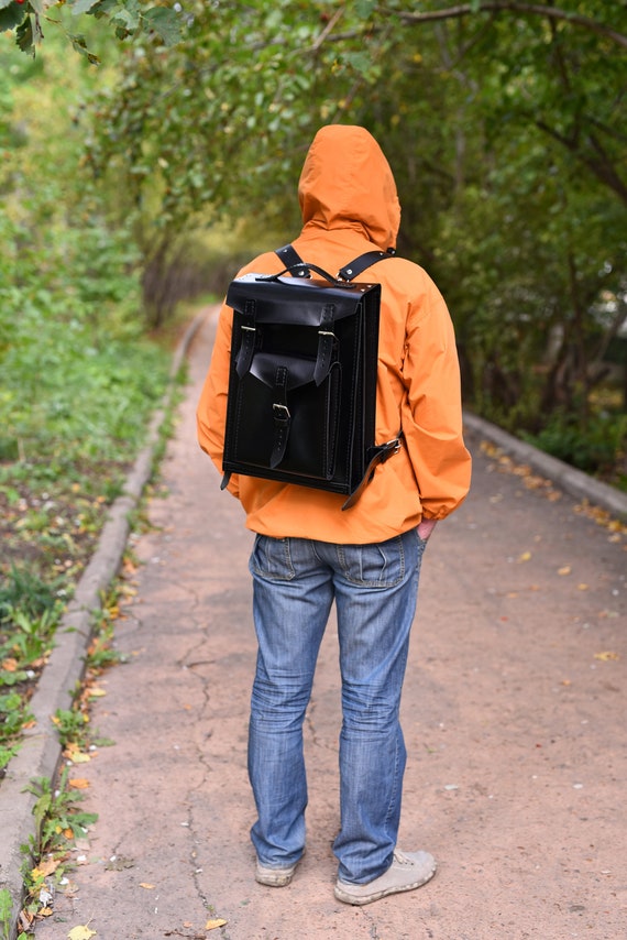 coach leather backpack black