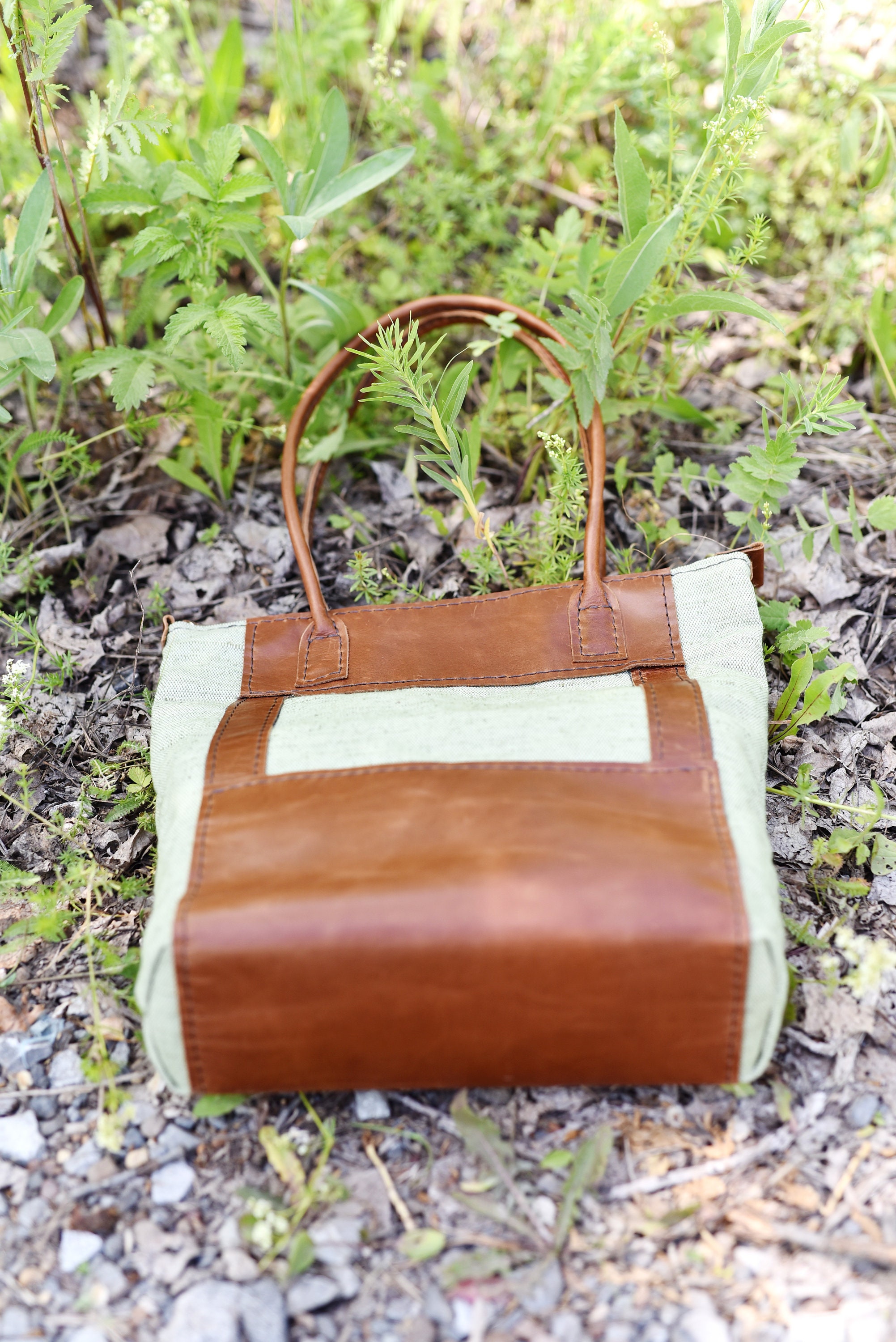 Woman Canvas and Leather Bag Woman Weekend Bag Handbag Etsy