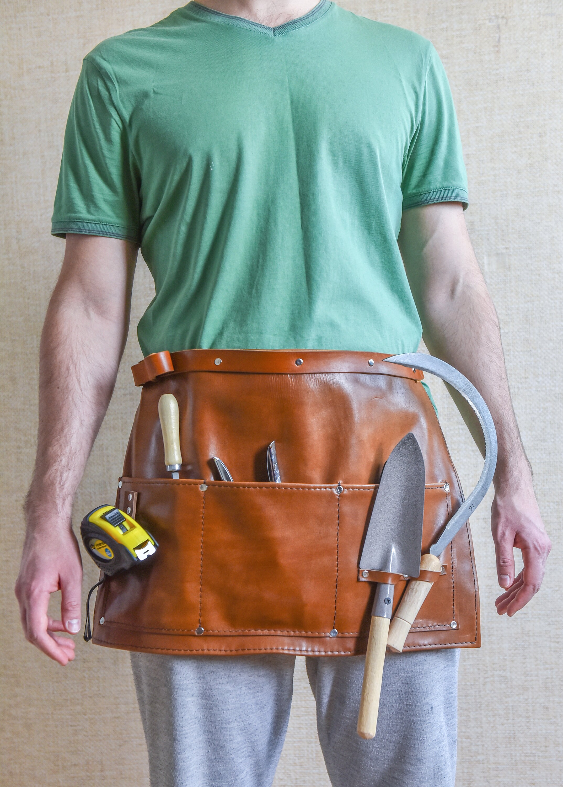 Leather Garden Apron Garden Work Apron Leather Trim Cross Etsy