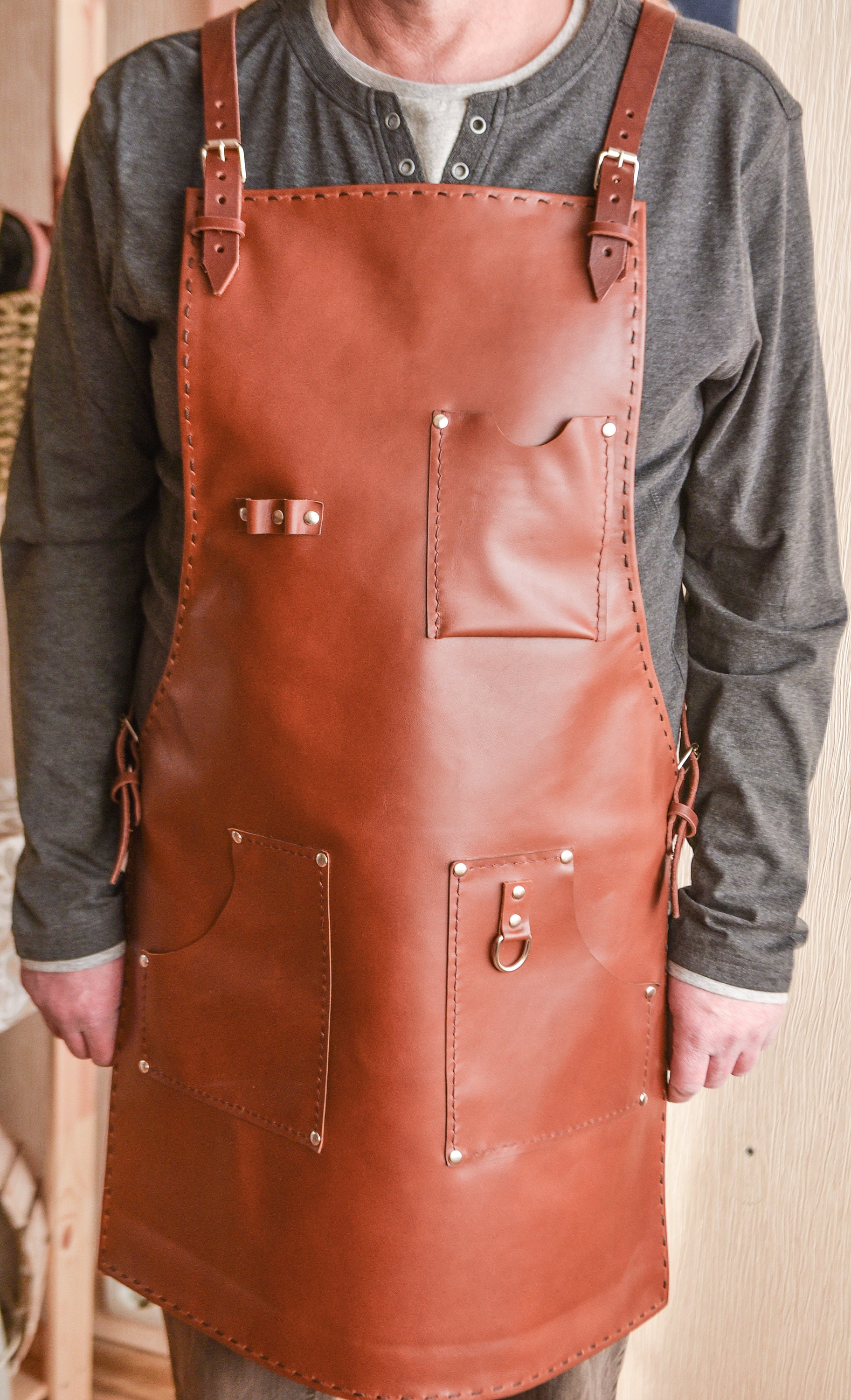Leather Craftsman Apron Dense Leather Apron Apron for Men | Etsy