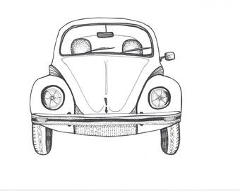 beetle drawing etsy