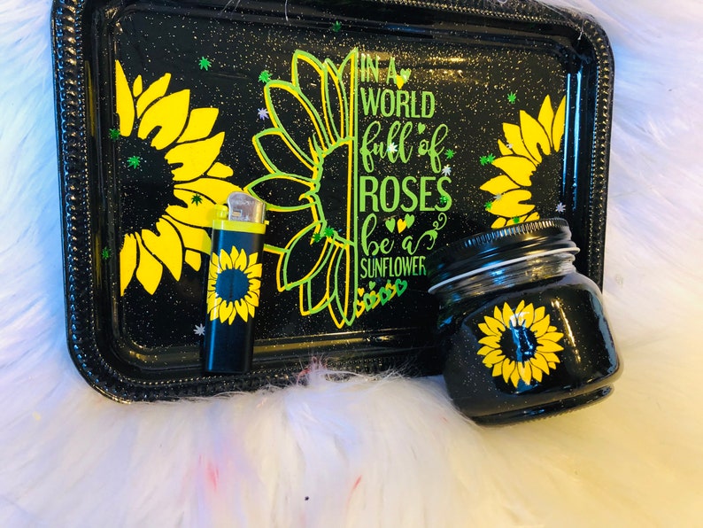 Sunflowers Rolling Tray Medical Tray makeup tray TRAY ONLY . Etsy