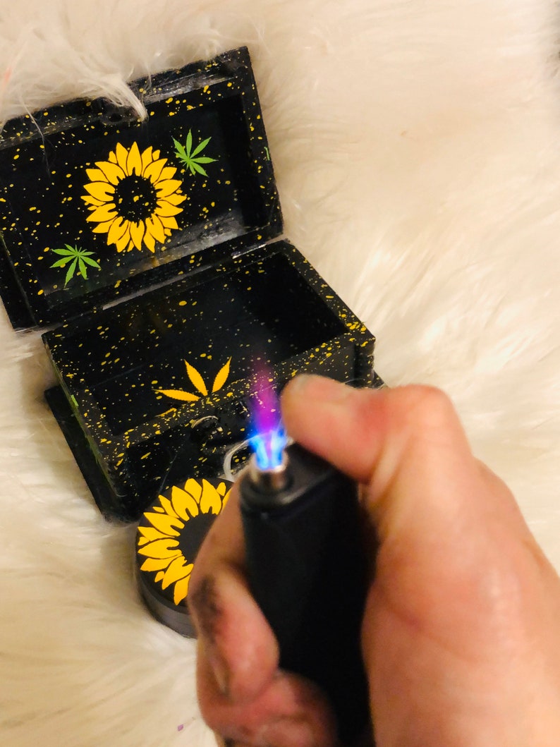 Sunflowers Rolling Tray Set of 5 Wooden box tray jar and Etsy