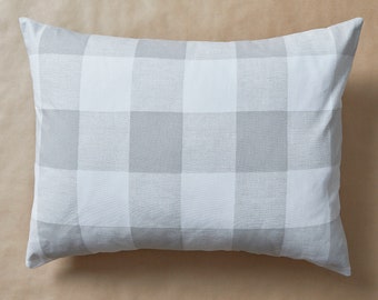 Gray Buffalo Check Pillow Gray Throw Pillow Pillow Sham Grey Throw Pillow Farmhouse Couch Pillows Gray Plaid Pillow Lumbar Pillow Cover