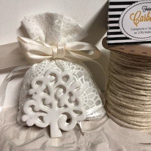 Bomboniera Albero della vita bianco. Originale, personalizzabile Fatto a Mano, in Italia.