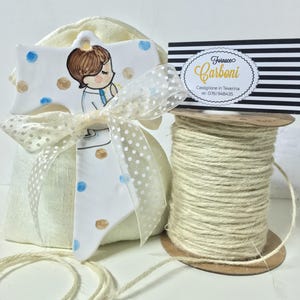 Bomboniera Tau San Francesco in ceramica con bambino .Per comunione, battesimo,cresima  fatta a mano in italia