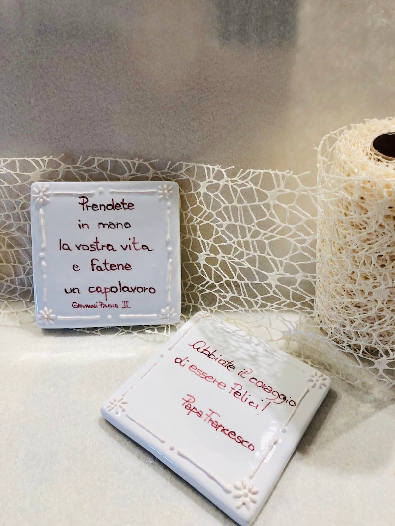 Piastrella Personalizzata Con Foto E Testo - 20x20cm, Lucida, Con Cavalletto In Resina - Foto 13