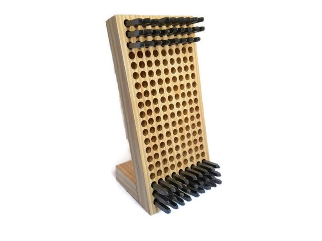 Xlarge 1/2 Angled Metal Stamp Holder, Metal Stamp Organizer, Wooden Metal Stamp Block, Alphabet