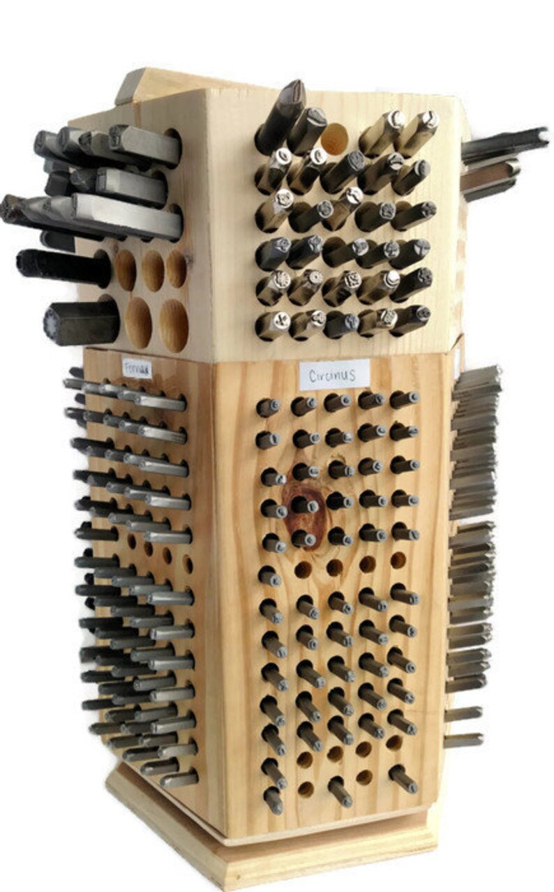 Medium Sized Metal Stamp Holder Metal Stamp Organizer Wooden Etsy