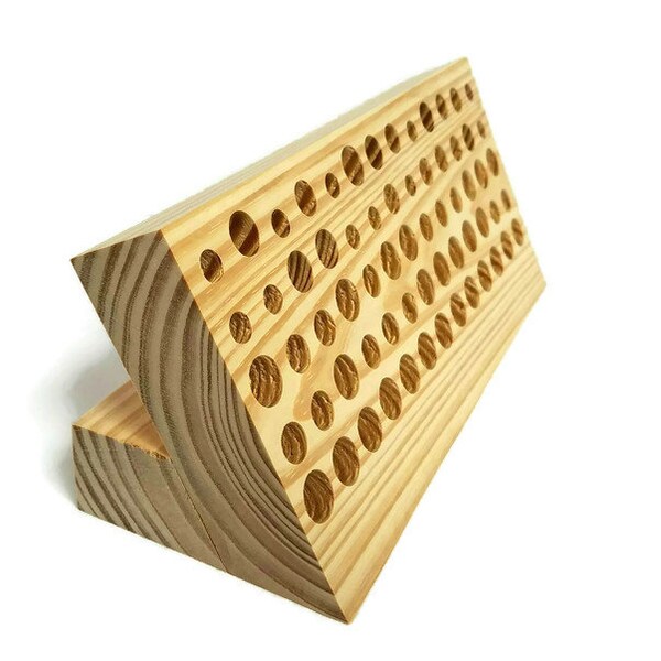 Daniela Angled metal stamp holder, metal stamp organizer, wooden stamp block for metal stamps, custom metal stamp holder