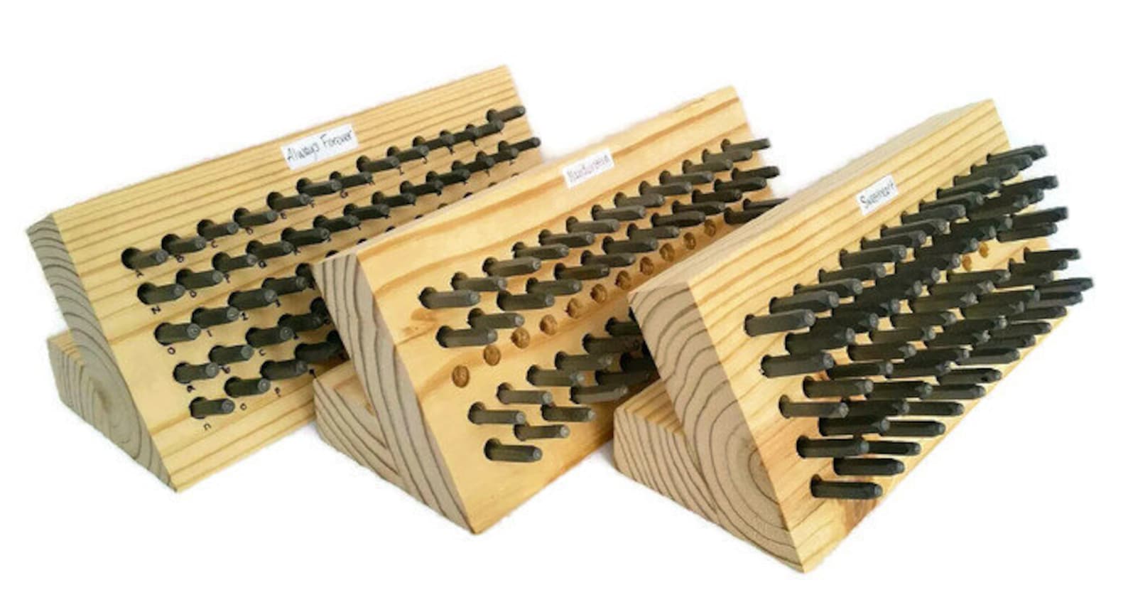 Angled Metal Stamp Holder Metal Stamp Organizer Wooden Stamp Etsy UK