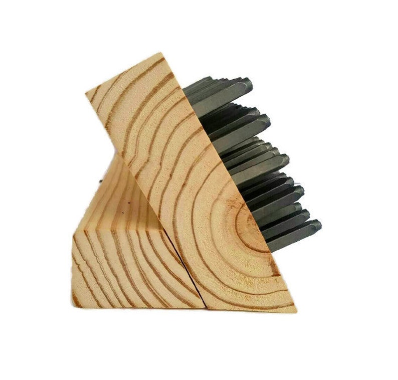 Angled Metal Stamp Holder Metal Stamp Organizer Wooden Stamp Etsy