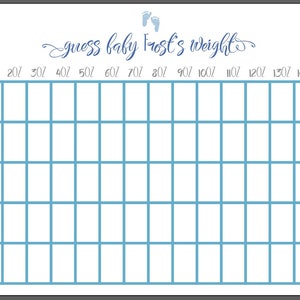 A4 Guess Baby's Date of Birth / Weight Baby Shower Games - Personalised ...