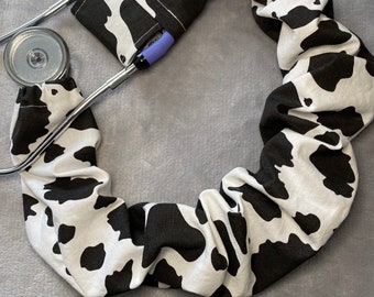 Washable Cow Print Stethoscope Cover