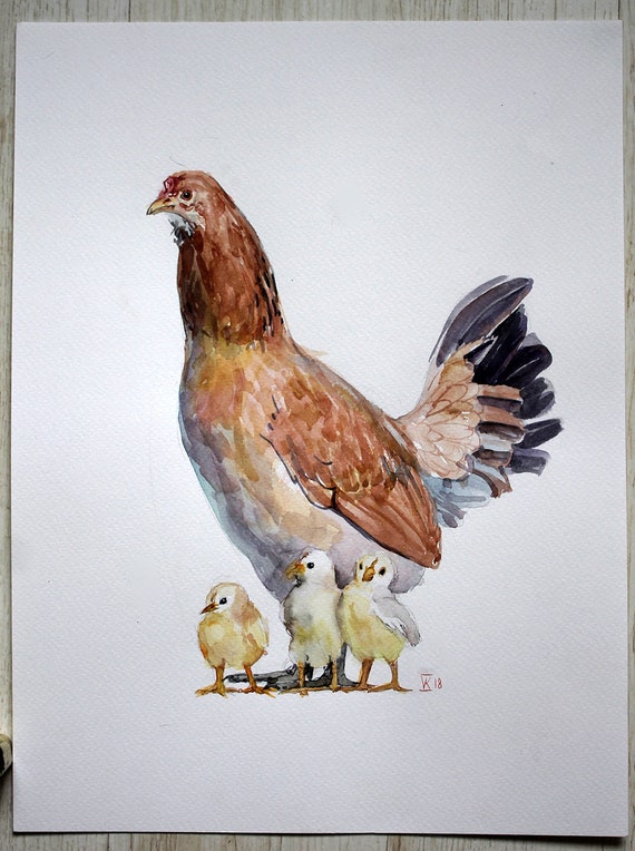 watercolor illustration kitchen decor painting watercolor farm | etsy