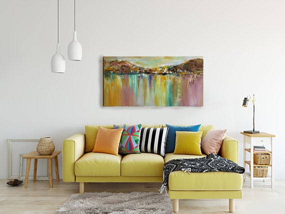 Living Room Wall Art Paintings, Acylic Abstract Paintings Behind Sofa, –  Grace Painting Crafts