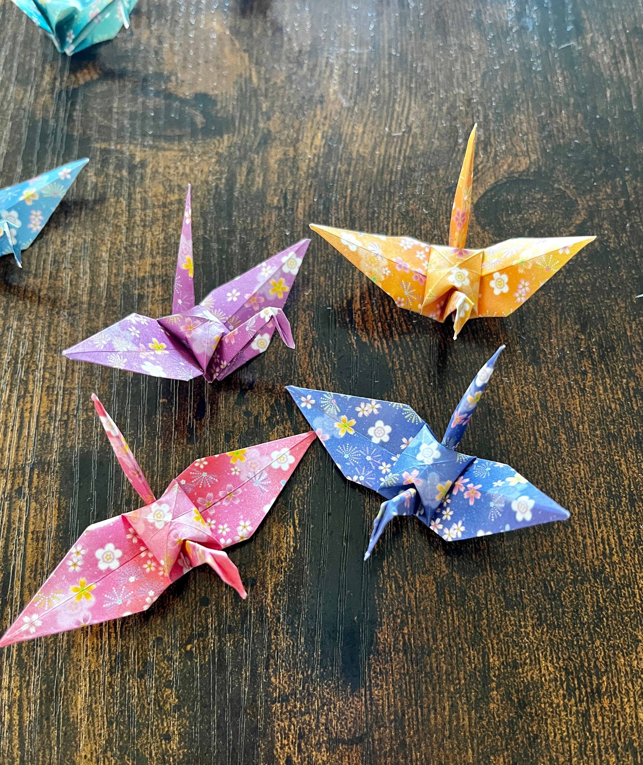 50 Origami Mini Cranes Floral Etsy 50 Origami Mini Cranes Floral Etsy