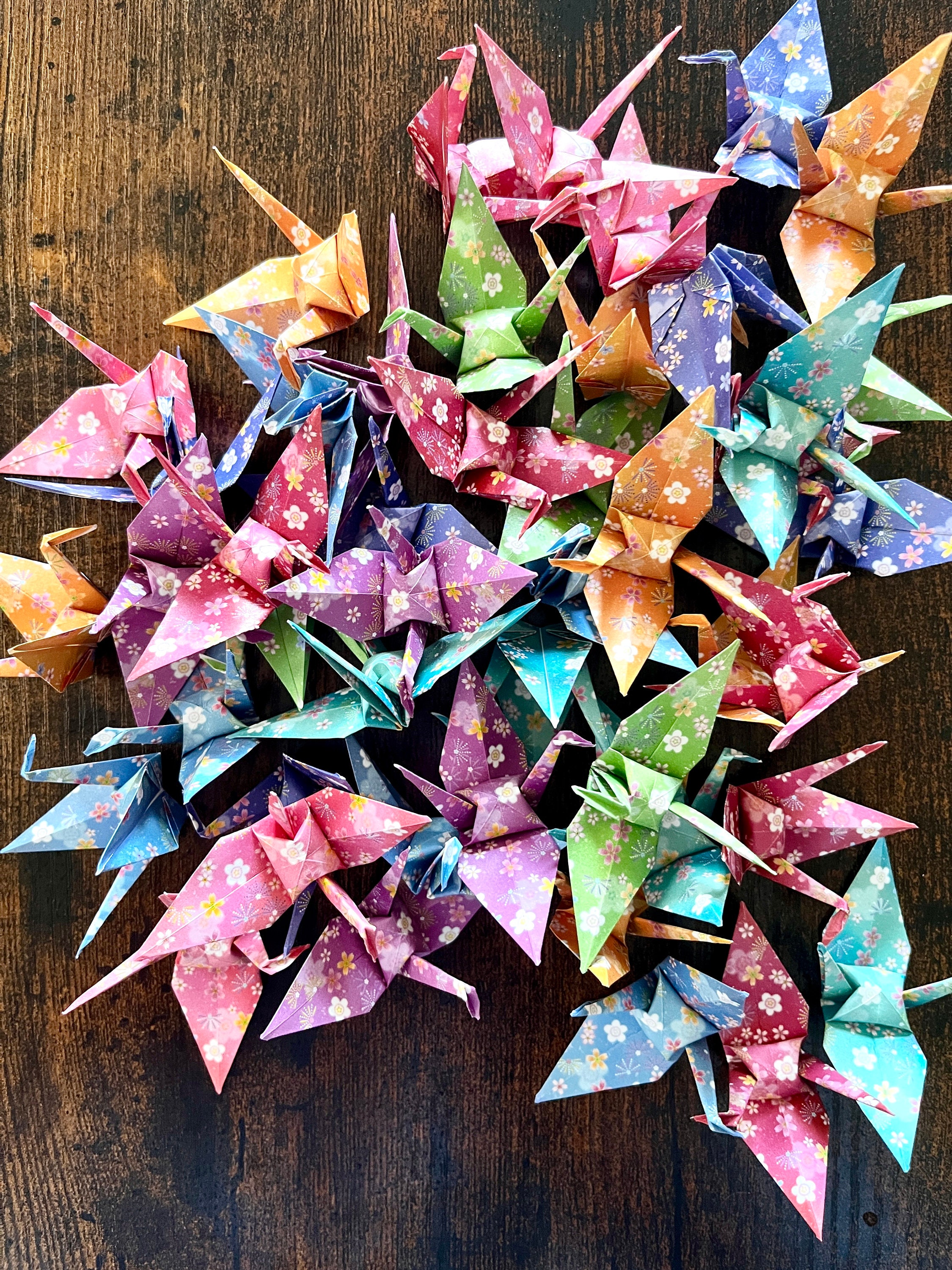 50 Origami Mini Cranes Floral - Etsy