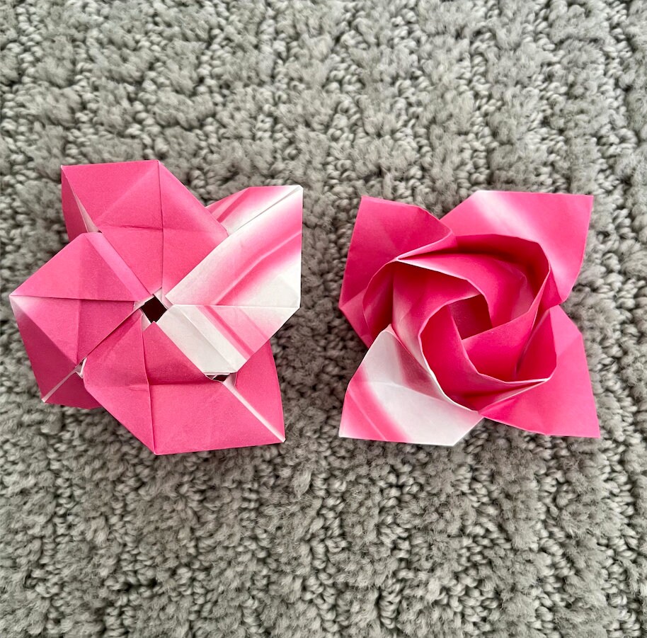 Diy Gradient Roses Origami Roses - Gradient - Etsy