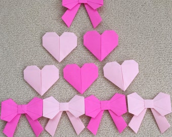 Origami Hearts and Bows