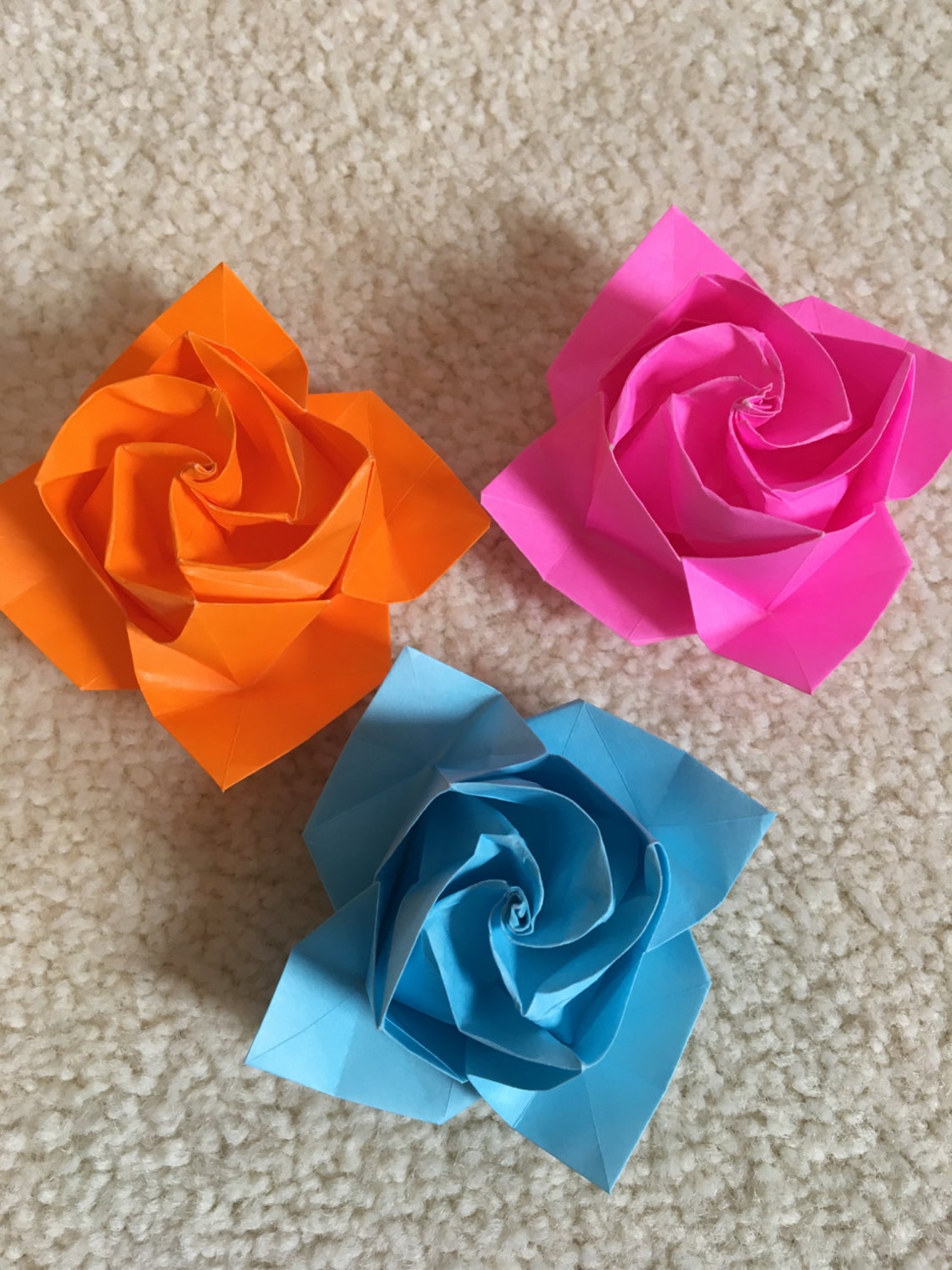 10 Origami Roses Etsy