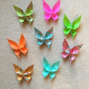Papillons en origami - Jardin fleuri