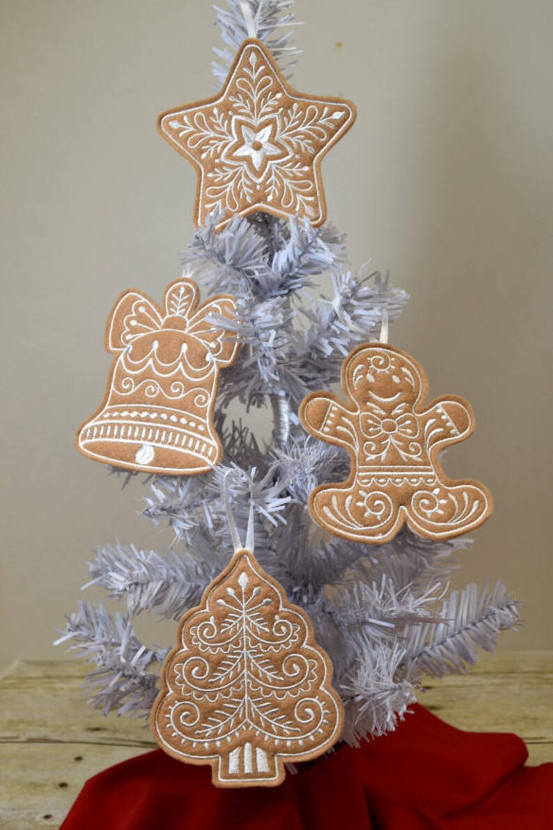 Gingerbread Ornaments Felt Christmas Ornaments Tree | Etsy
