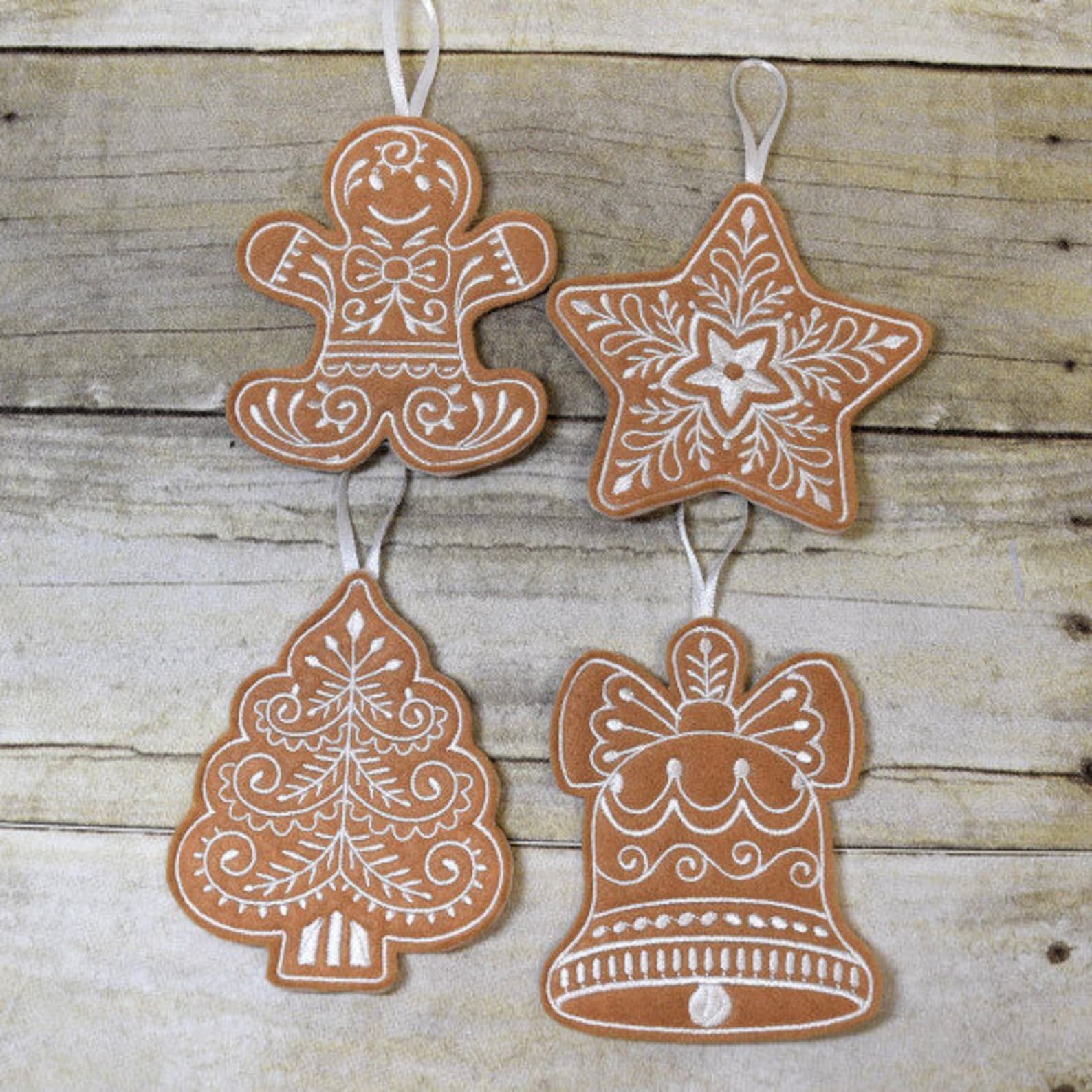Gingerbread Ornaments Felt Christmas Ornaments Tree | Etsy