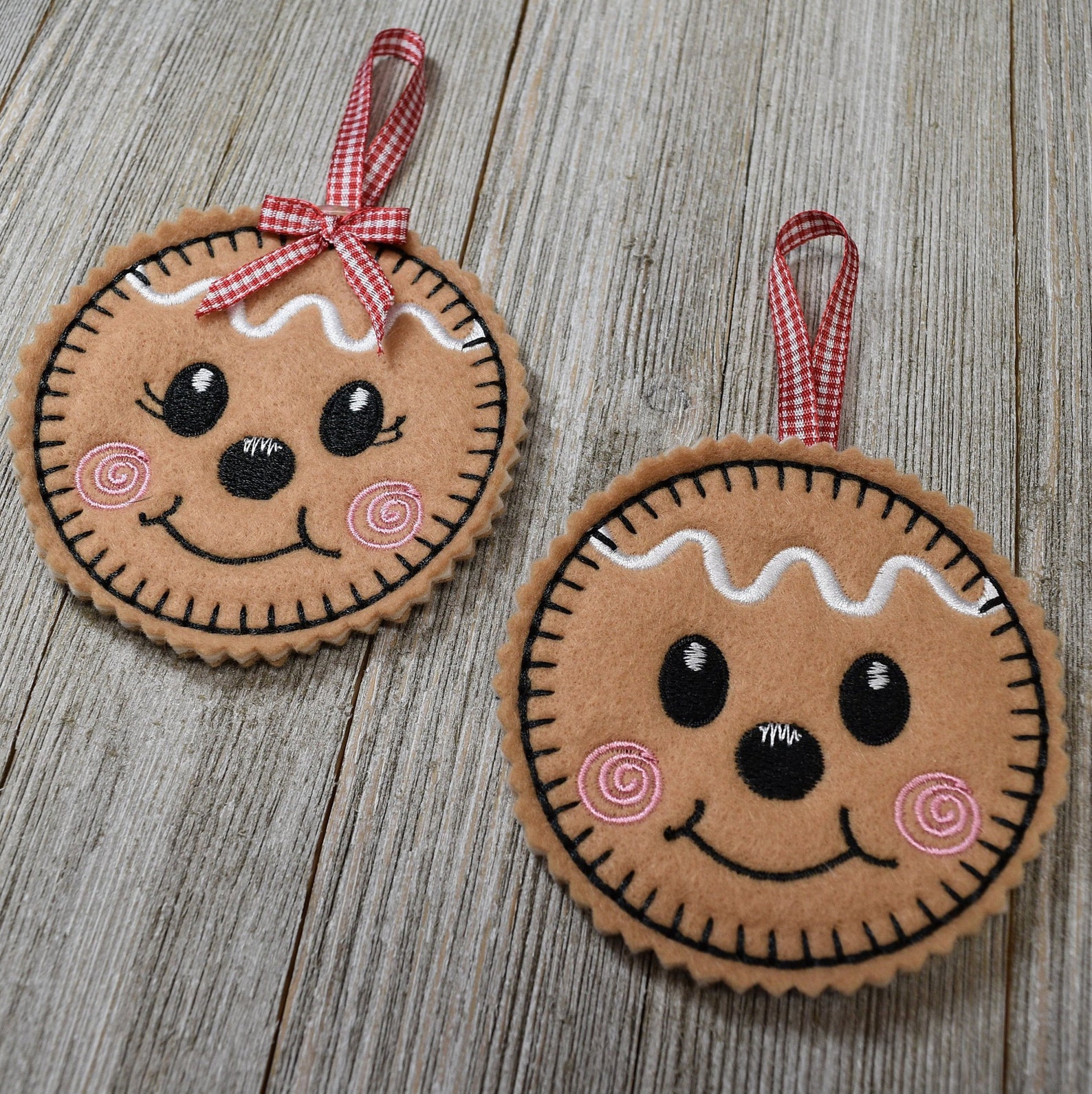 Gingerbread Ornaments Felt Christmas Ornament Gingerbread | Etsy
