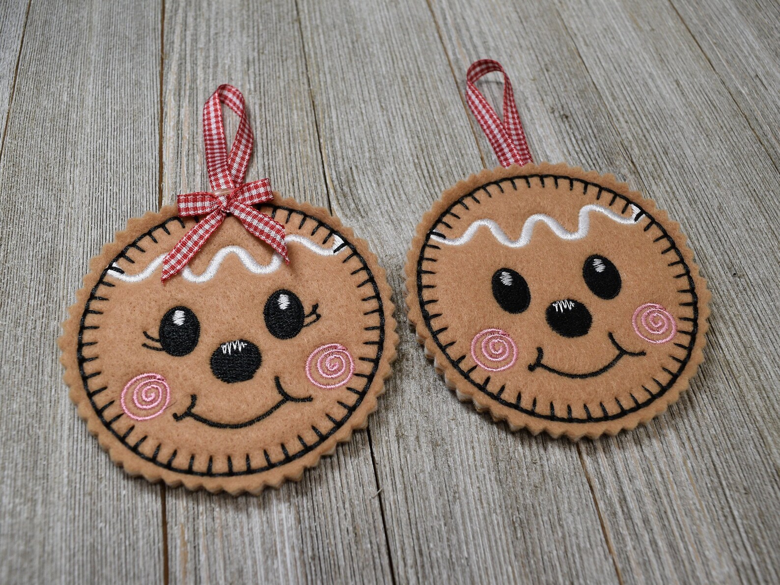 Gingerbread Ornaments Felt Christmas Ornament Gingerbread | Etsy