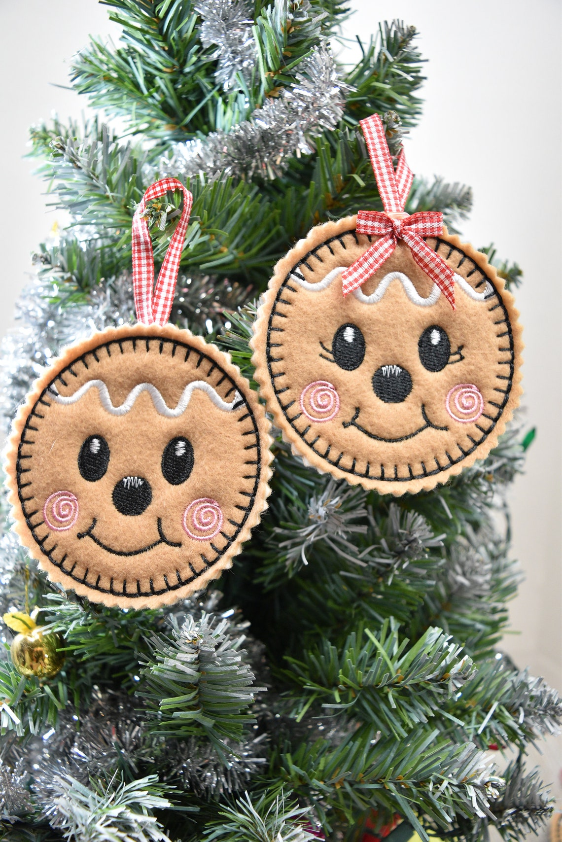 Gingerbread Ornaments Felt Christmas Ornament Gingerbread | Etsy
