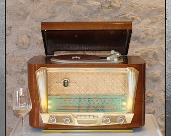 Record player Rare 1957 Art Deco rebuilt Antique turntable