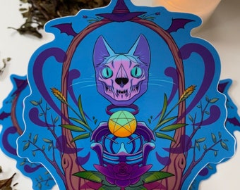 Ghost Cat Familiar Spooky Halloween Clear Sticker