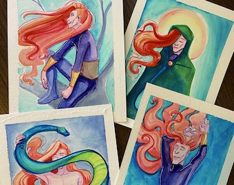 Loki Portrait Watercolor Paintings
