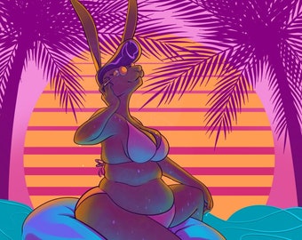 Hot Girl Summer Vivian Charity Print 90s Sunset Retro