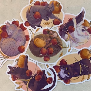 Adesivi di beneficenza Autumn Bounty Harvest Cat