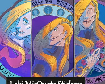 Loki Misquote Vinyl Holographic Sticker Set